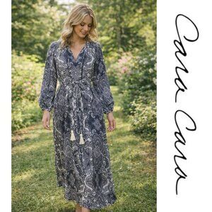 Cara Cara Tanglewood Black White Maxi Dress Size XS NWOT